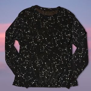 Shein Galaxy Sheer Long-Sleeve Top